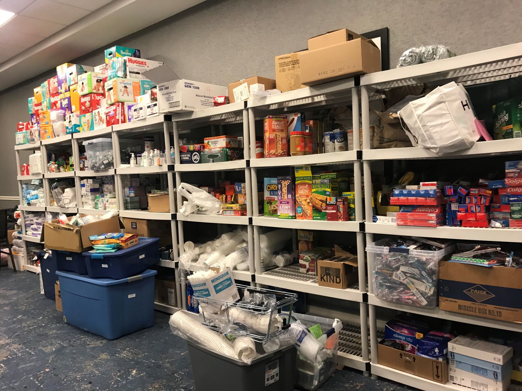 Donated supplies Hope Center